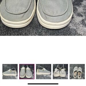 💜 Hey Dude "Wendy Rise" Chambray Abyss Blue Comfort Lightweight Shoes Size 7
